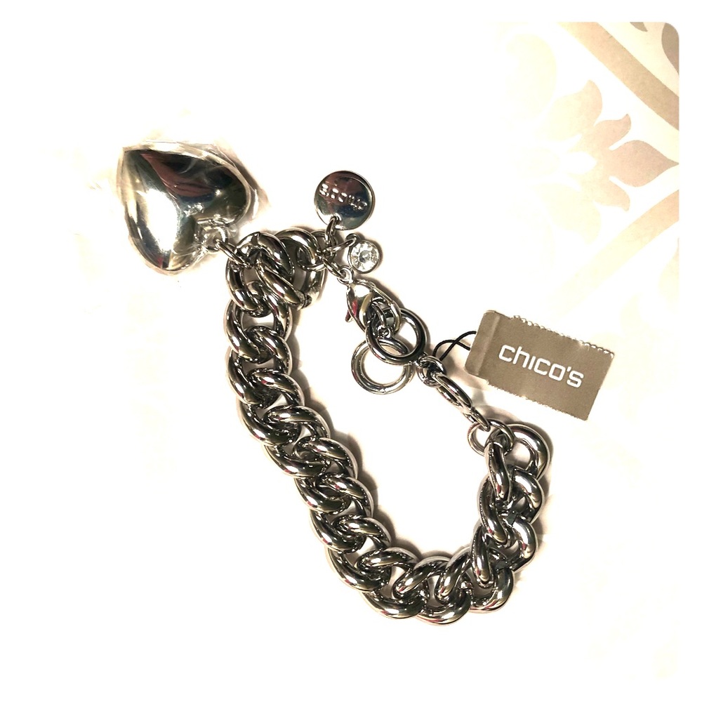 Silver charm bracelet chain